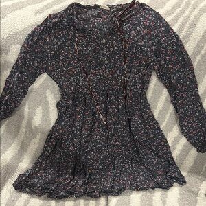 Dark Floral Long Sleeve Dress